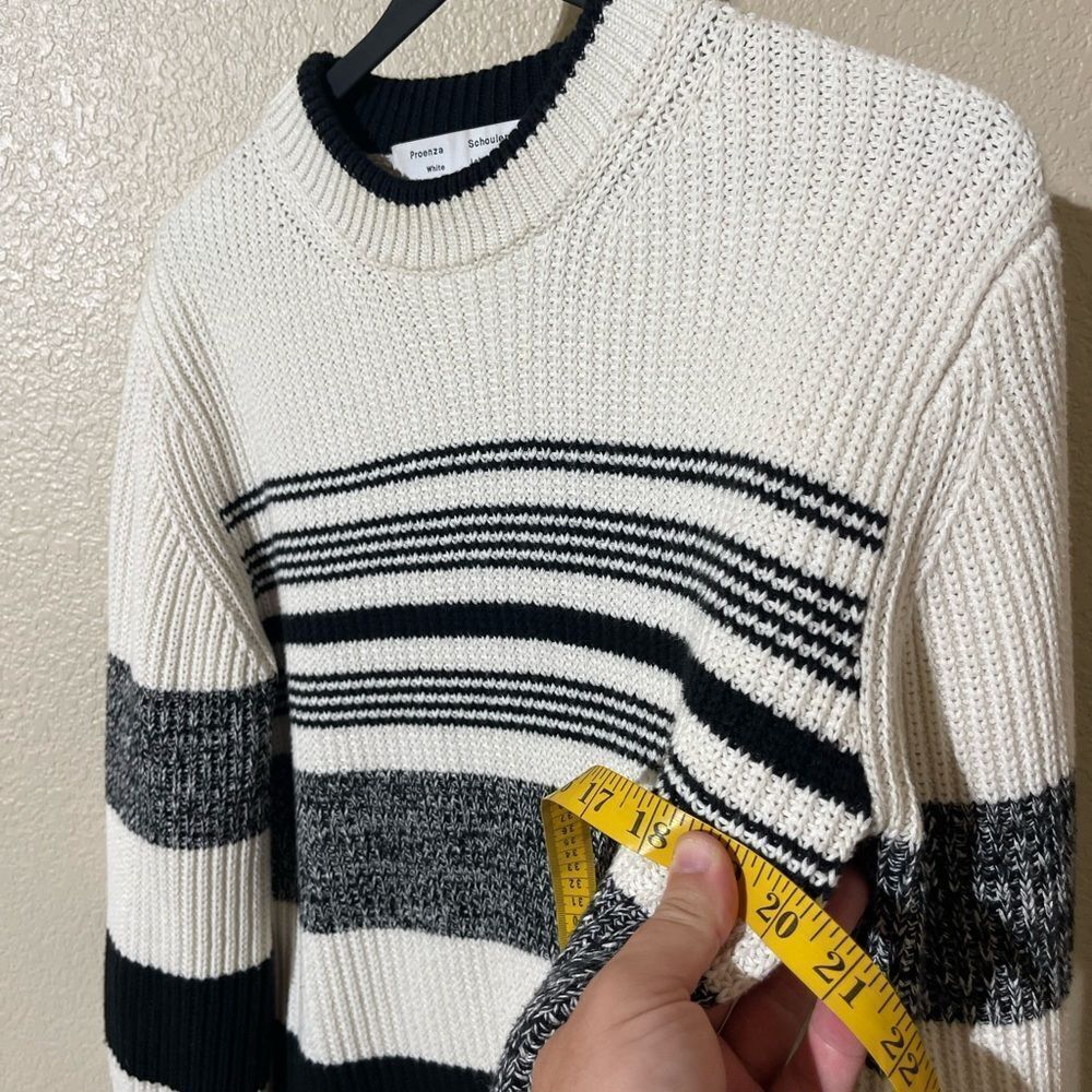 Proenza Schouler Black and White Striped Crewneck Sweater - Picture 5 of 6